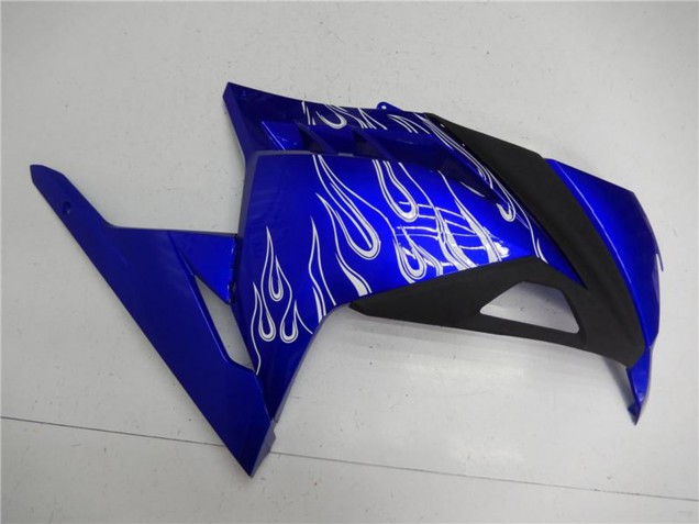 2013-2024 Kawasaki Ninja 300 EX300R Motorcycle Fairings - Blue Black White Flame Australia