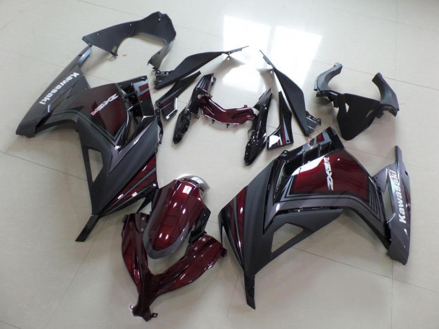 2013-2018 Kawasaki ZX300R Motorcycle Fairings - Maroon Red Matte Grey Australia