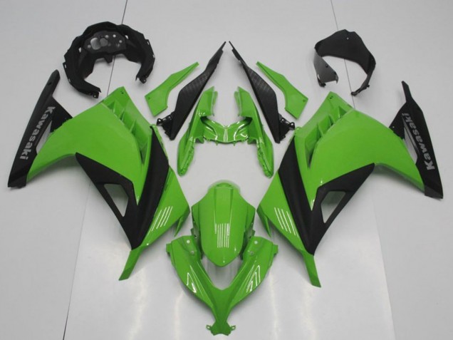 2013-2018 Kawasaki ZX300R Motorcycle Fairings - Green Matte Black OEM Style Australia