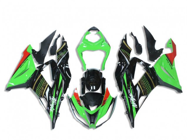 2013-2018 Kawasaki ZX6R Motorcycle Fairings - Green Glossy Black Red Honeycomb Australia