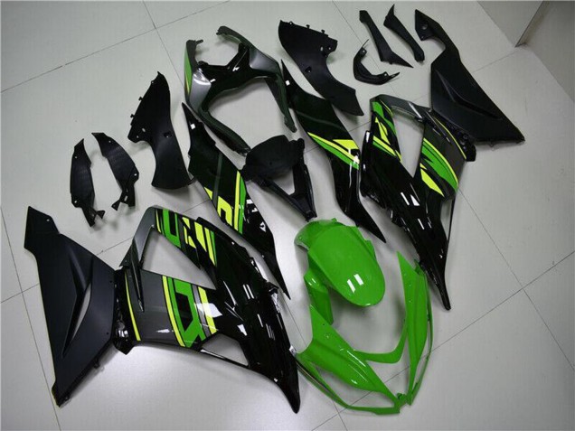 2013-2018 Kawasaki ZX6R Motorcycle Fairings - Green Yellow Glossy Black Matte Black Australia