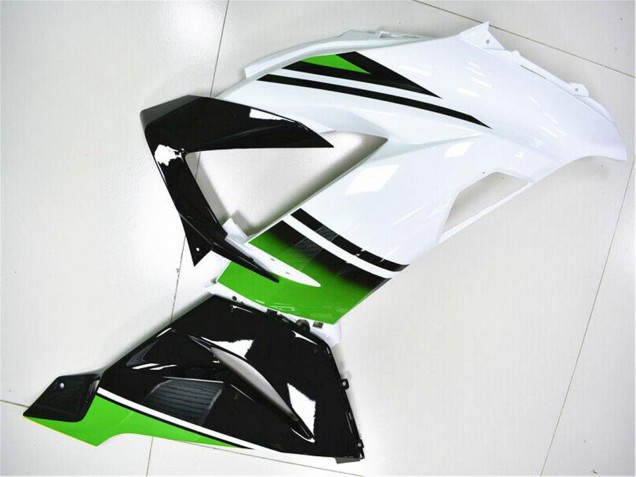 2013-2018 Kawasaki ZX6R Motorcycle Fairings - Green White Glossy Black Australia