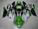 2013-2018 Kawasaki ZX6R Motorcycle Fairings - Green White Glossy Black Australia