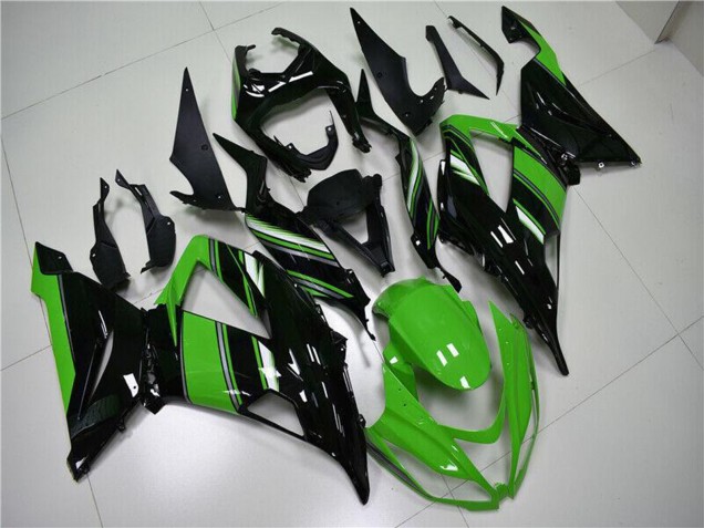 2013-2018 Kawasaki ZX6R Bike Fairings - Green Glossy Black Australia