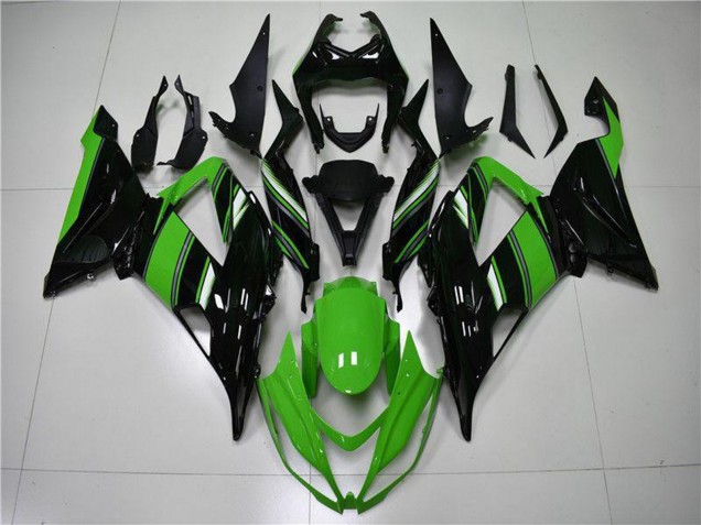 2013-2018 Kawasaki ZX6R Bike Fairings - Green Glossy Black Australia