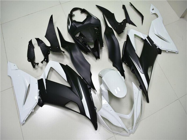 2013-2018 Kawasaki ZX6R Abs Fairings - White Matte Black Australia