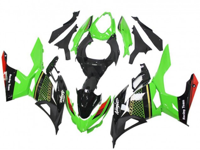 2018-2024 Kawasaki EX400 Motorcycle Fairings - Green Red Black Honeycomb Australia
