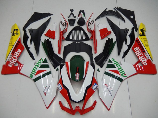 2009-2015 Aprilia RSV4 1000 Motorcycle Fairings - White Red Green Yellow Black Alitalia Australia