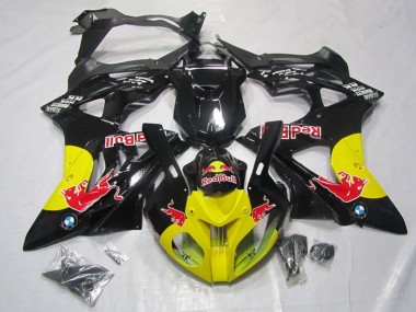 Affordable 2009-2014 BMW S1000RR Motorcycle Fairings - Glossy Black Yellow Red Bull Australia