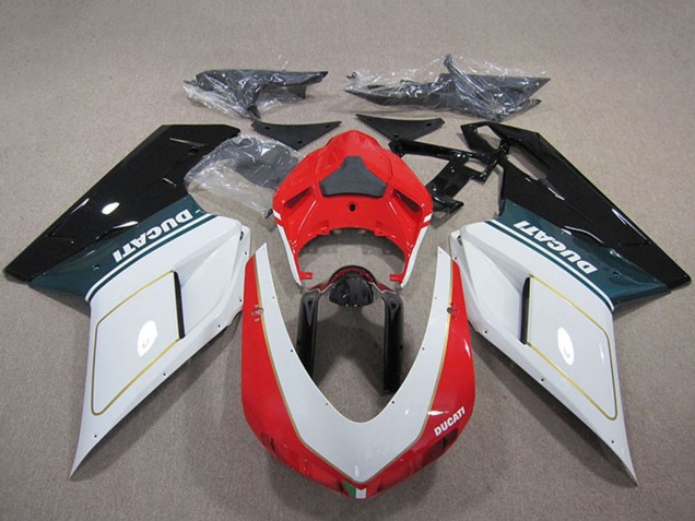 2007-2014 Ducati 848 1098 1198 Motorcycle Fairing Kits - White Red Glossy Black Australia