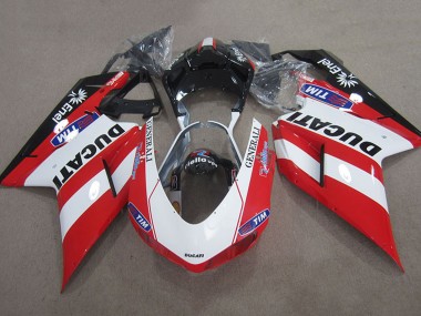Affordable 2007-2014 Ducati 1098 Motorcycle Fairings - Red White Black Generali Tim Australia