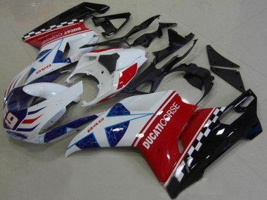 Affordable 2007-2014 Ducati 1098 Motorcycle Fairings - White Red Black Blue Corse 69 Australia