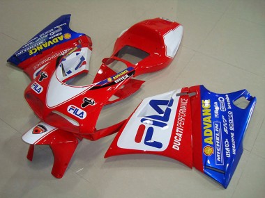 Affordable 1993-2005 Ducati 748 Motorcycle Fairings - White Red Blue Fila Australia