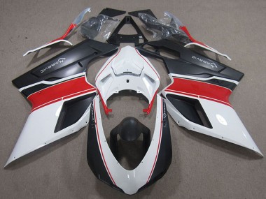 Affordable 2007-2014 Ducati 848 1098 1198 Motorcycle Fairings - White Red Matte Black Marvic Australia