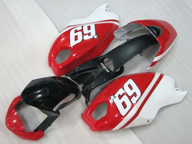 2008-2012 Ducati Monster 696 Motorcycle Fairings - White Red Glossy Black 69 Australia