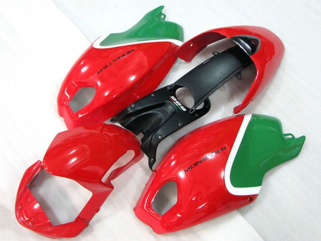 2008-2012 Ducati Monster 696 Motorcycle Fairings - Red White Green Australia