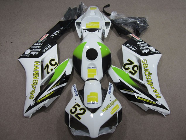 2004-2005 Honda CBR1000RR Motorcycle Fairings - White Yellow Green Glossy Black Hannspree 52 Australia