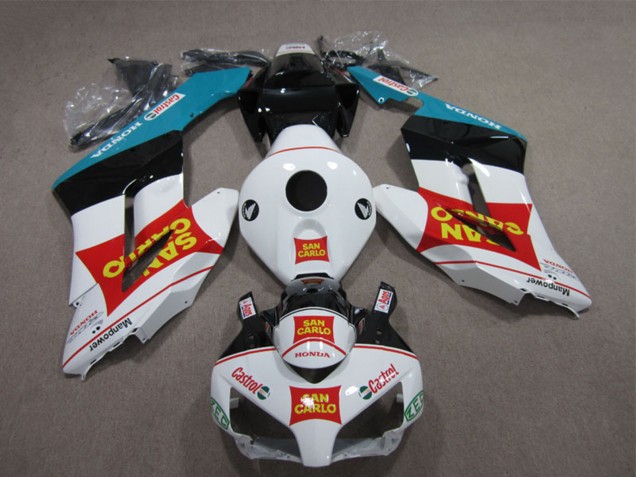 2004-2005 Honda CBR1000RR Motorcycle Fairings - White Red Blue Glossy Black Yellow San Carlo Castrol Australia