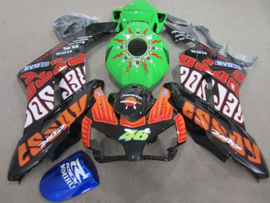 Affordable 2004-2005 Honda CBR1000RR Motorcycle Fairings - Orange Green Rossi Glossy Black Repsol Rossi 46 Australia