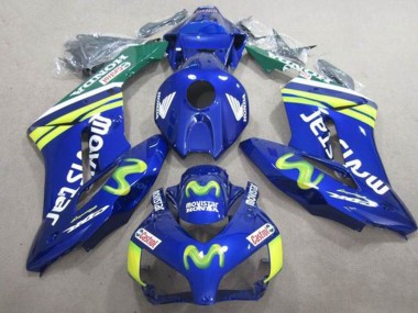 Affordable 2004-2005 Honda CBR1000RR Motorcycle Fairings - Blue Green Yellow MoviStar Castrol Australia