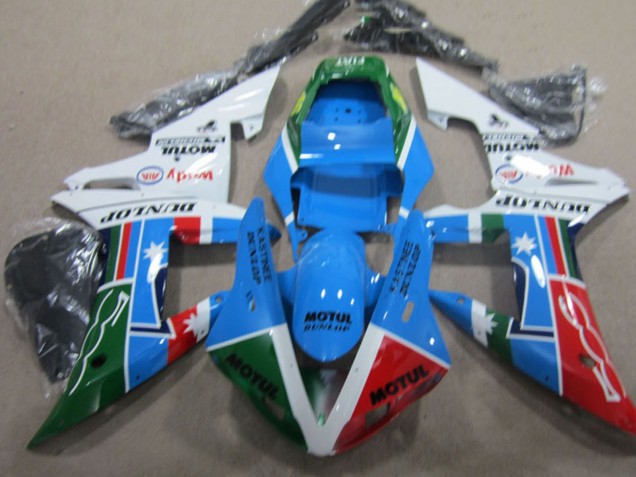 2004-2005 Honda CBR1000RR Motorcycle Fairing - White Blue Red Green Motul Australia