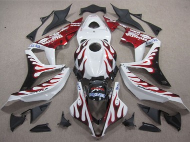 Affordable 2004-2005 Honda CBR1000RR Motorcycle Fairings - White Red Glossy Black Flame SHARK Australia