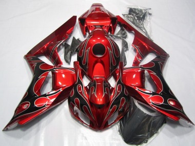 Affordable 2006-2007 Honda CBR1000RR Motorcycle Fairing - Red Glossy Black Flame Australia
