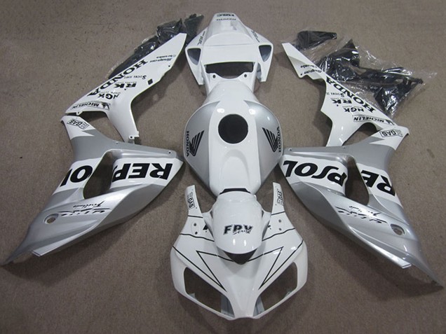 2006-2007 Honda CBR1000RR Motorcycle Fairing - White Silver Black Repsol Australia