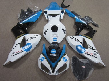 Affordable 2006-2007 Honda CBR1000RR Motorcycle Fairings - White Light Blue Glossy Black Konica Minolta Australia