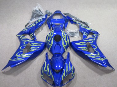 Affordable 2006-2007 Honda CBR1000RR Motorcycle Fairings - Blue Green Flame Australia