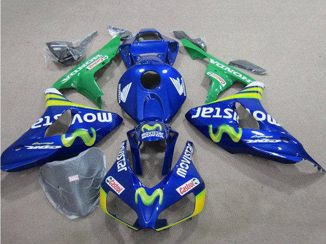 2006-2007 Honda CBR1000RR Motorcycle Fairings - Blue Green Yellow MoviStar Castrol Australia