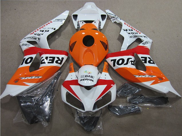 2006-2007 Honda CBR1000RR Motorcycle Fairings - White Orange Red Black Repsol Australia