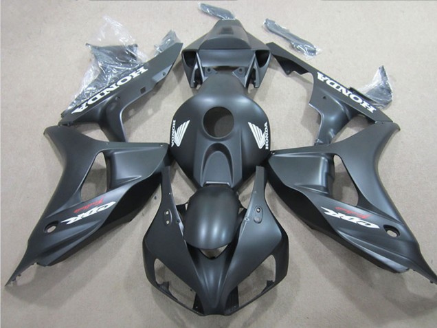 2006-2007 Honda CBR1000RR Motorcycle Fairings - Matte Black White Decal Australia