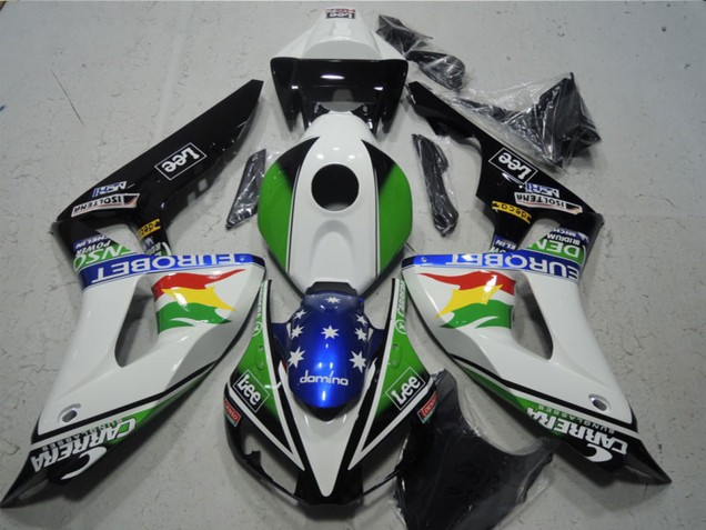2006-2007 Honda CBR1000RR Motorcycle Fairings - White Green Red Yellow Blue Glossy Black Carrera EuroBet Lee Australia