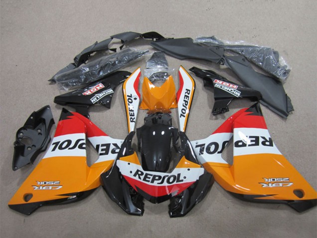 2011-2016 Honda CBR125R Motorcycle Fairings - Orange White Red Glossy Black Repsol Australia