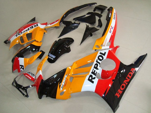 1995-1996 Honda CBR600 F3 Motorcycle Fairings - Orange White Glossy Black Repsol Australia