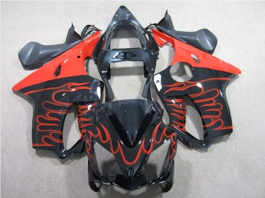 Affordable 2001-2003 Honda CBR600 F4i Motorcycle Fairing Kits - Glossy Black Red Flame Australia