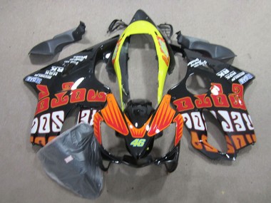 Affordable 2004-2007 Honda CBR600 F4i Motorcycle Fairings - Yellow Orange Glossy Black Rossi 46 Australia