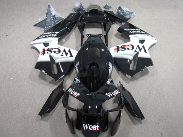 2003-2004 Honda CBR600RR Motorcycle Fairings - Glossy Black White West Australia