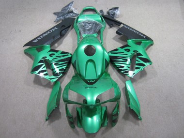 Affordable 2003-2004 Honda CBR600RR Motorcycle Fairings - Green Black Flame Australia