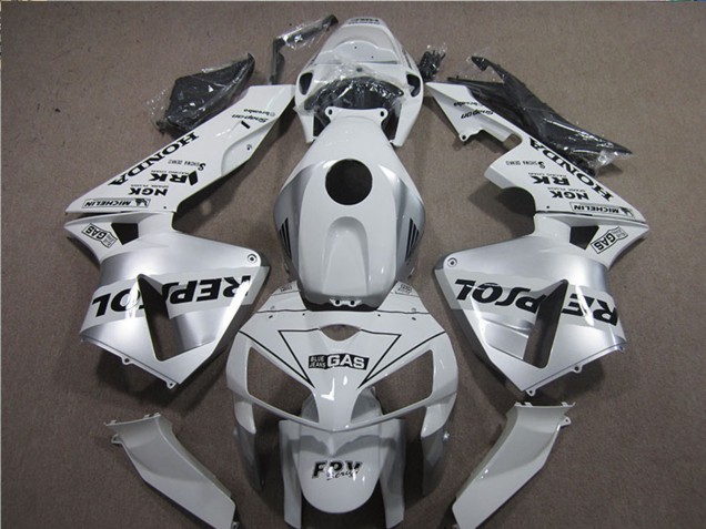 2005-2006 Honda CBR600RR Motorcycle Fairings - White Black Repsol Australia
