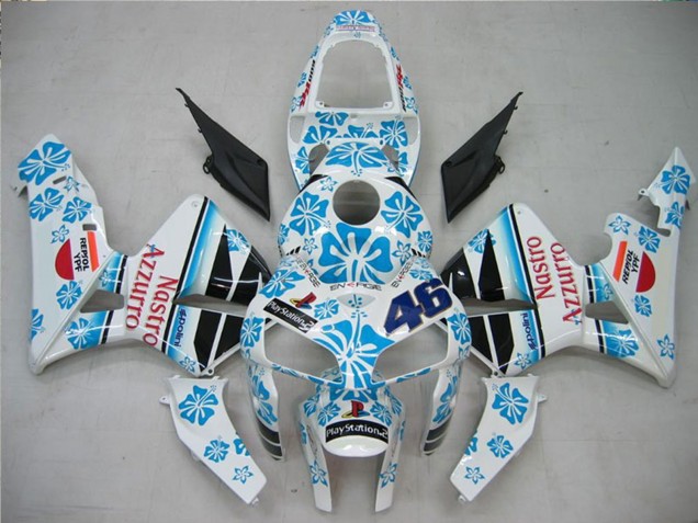 2005-2006 Honda CBR600RR Motorcycle Fairings - White Blue Red Nastro Azzurro 46 Australia