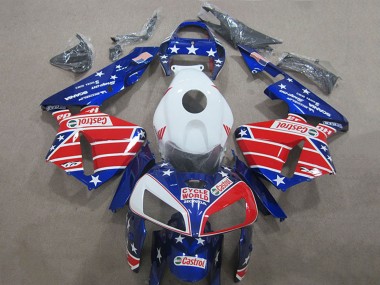 Affordable 2005-2006 Honda CBR600RR Motorcycle Fairings - White Red Blue Cycle World Castrol Australia