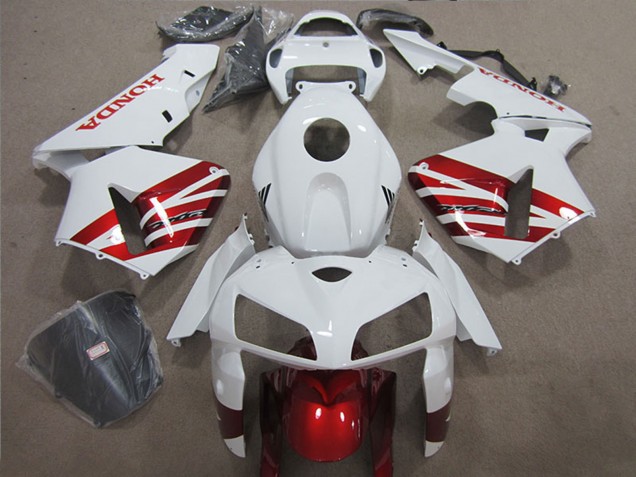 2005-2006 Honda CBR600RR Motorcycle Fairing - White Red Australia