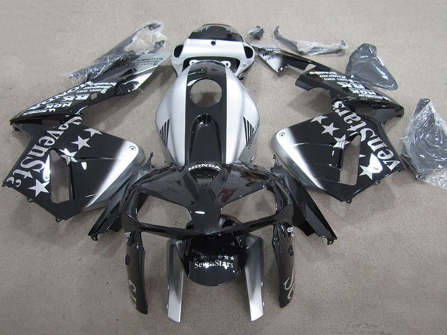 2005-2006 Honda CBR600RR Motorcycle Fairings - Glossy Black Silver SevenStars Australia