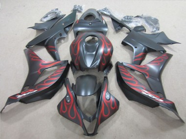 Affordable 2007-2008 Honda CBR600RR Motorcycle Fairings - Matte Black Red Flame Australia