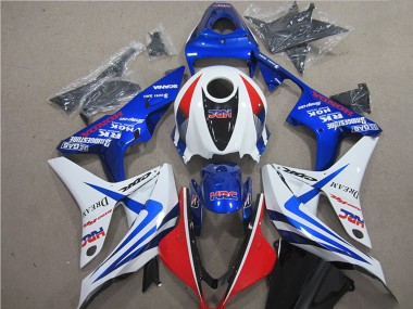 Affordable 2007-2008 Honda CBR600RR Bike Fairings - White Red Blue HRC Australia