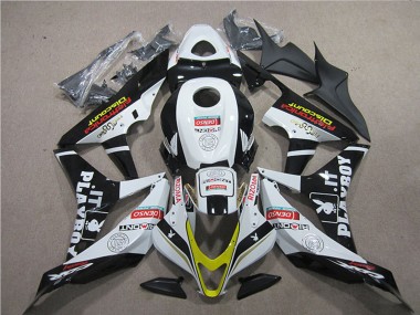 Affordable 2007-2008 Honda CBR600RR Motorcycle Fairings - White Gold Glossy Black PlayBoy HRC Australia