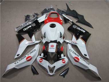 Affordable 2007-2008 Honda CBR600RR Motorcycle Fairings - White Red Glossy Black Konica Minolta MAPEI Australia