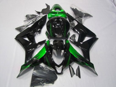 Affordable 2007-2008 Honda CBR600RR Motorcycle Fairings Kits - Green Glossy Black Australia